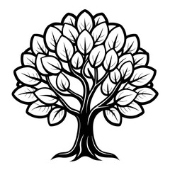 Obraz premium Stylish Almond Tree Design on White Background