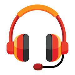 3D Headphones with Mic Vector Illustration ? Cartoon, Clipart and Line Art Design for Print 2.eps