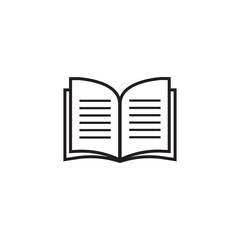 Book black outline icon page text sign learning design.