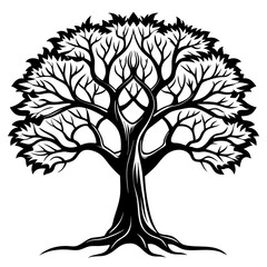 Obraz premium Distinct Blackthorn Tree Design with Strong Outline