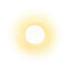 Pastel yellow shining sun watercolor illustration isolated on white background. Gradient light element for summer nature designs. Artistic simple sunlight