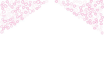 ハート柄の背景 桃色系の3色 フチハート