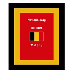 Greeting card with text national day of Belgium . Vector illustration 