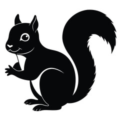 A cute cartoon squirrel character with a nut illustration, a funny rodent vector design