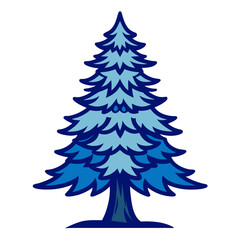 Charming Colorado Blue Spruce Tree Design Featuring Bold Outline