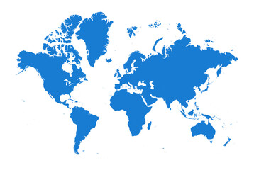 Naklejka premium Detailed vector illustration of a world map. Ideal for global infographics, travel presentations, geography education, international business, and location-based designs.