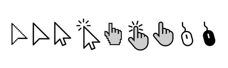 A modern mouse cursor icon, symbolizing digital interaction and navigation. Ideal for tech, user interface, website, and software design projects related to user experience and functionality.