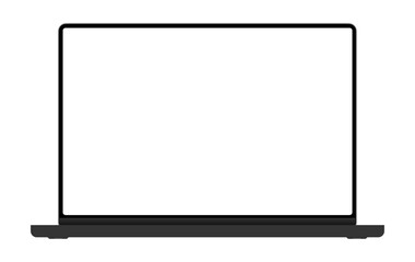 Naklejka premium High-quality vector laptop mockup template, ideal for showcasing website designs, UI/UX projects, app interfaces, branding, and presentations in modern digital environments.