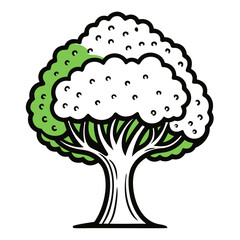  Bold Cucumber Tree Illustration on White Background