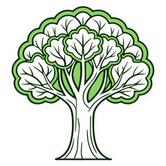 Obraz premium Cucumbertree Art with Bold Outline on White