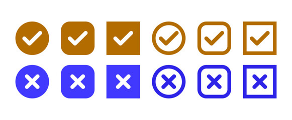 Vector icons representing check marks, success, approved, verified, completed status, and validations. Ideal for UI designs, forms, dashboards, notifications, and web apps.