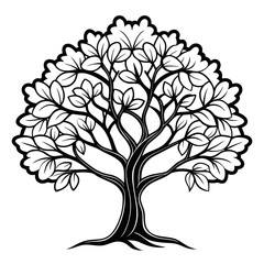 Fototapeta premium Elegant Dogwood Tree Illustration Design