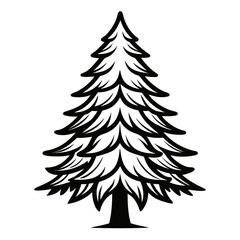  Elegant Fir Tree Graphic with Bold Lines