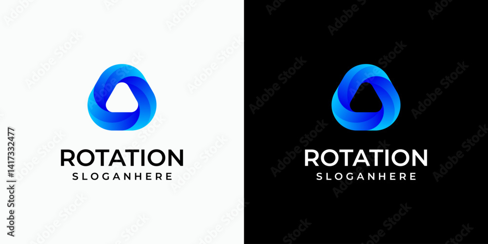Aufkleber triangle shape rotation vector logo design with modern, simple, clean and abstract style. icon for b