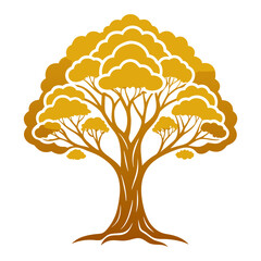  Elegant Golden Raintree Graphic with Bold Lines