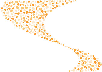 ハート柄の背景 橙系の3色 ハート