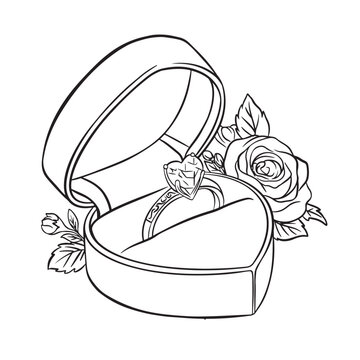 recommend clip art: diamond proposal ring box. Jewellery marriage, vector illustration