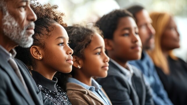 Family gathered together for a funeral service, showing support.