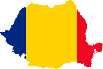 Romania Map And Flag Design Vector