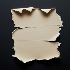 Background texture of torn pieces of paper on black background
