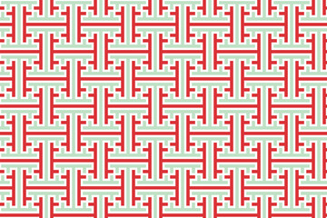 幾何学的な和柄パターン「綾織」が整然と並ぶシームレスな背景素材｜中国風, 日本風, 幾何学,和柄,パターン,背景,連続模様,赤,直線,シームレス,イラスト