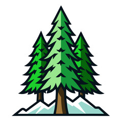  Artistic Mountain Pine Tree Design
