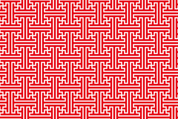 幾何学的な和柄パターン「綾織」が整然と並ぶシームレスな背景素材｜中国風, 日本風, 幾何学,和柄,パターン,背景,連続模様,赤,直線,シームレス,イラスト
