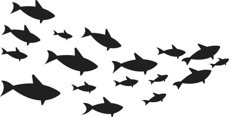 chool of fish swimming vector illustration