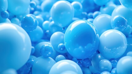 Festive sweet blue balloons background banner celebration theme
