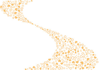 ハート柄の背景 橙系の3色 フチと単色 ハート