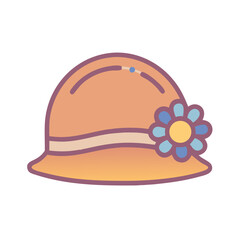 Fototapeta premium Cloche Hat Icon Representing Vintage Women's Fashion and Classic Headwear