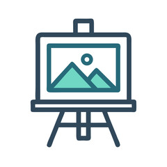 Easel Icon Representing Digital Art or Illustrator Tool for Creative Design