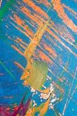 Thick abstract paint surface with heavy texture looking a bit like graffiti hand drawn real dark background