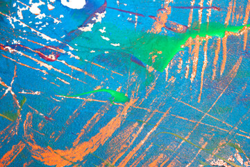 Thick abstract paint surface with heavy texture looking a bit like graffiti hand drawn real dark background