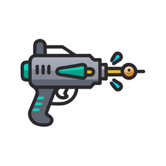 Naklejka premium Plasma Gun Icon Representing Futuristic Weaponry and Sci-Fi Combat Technology