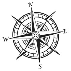 Compass Vector Illustration  Minimal Line Art Design