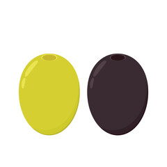 Pickled olives vector. Pickled slice olives on white background.