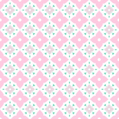 Tile Images-Seamless pink heart pattern vector design with a lovely floral texture for Valentine's Day decoration