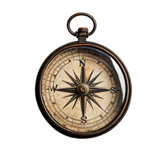 A detailed antique compass, displaying cardinal directions and vintage design elements.