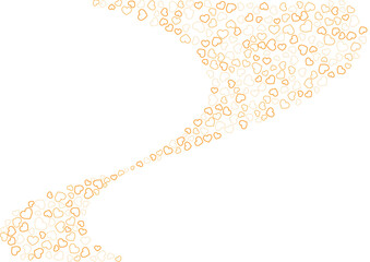 ハート柄の背景 橙系の3色 フチハート