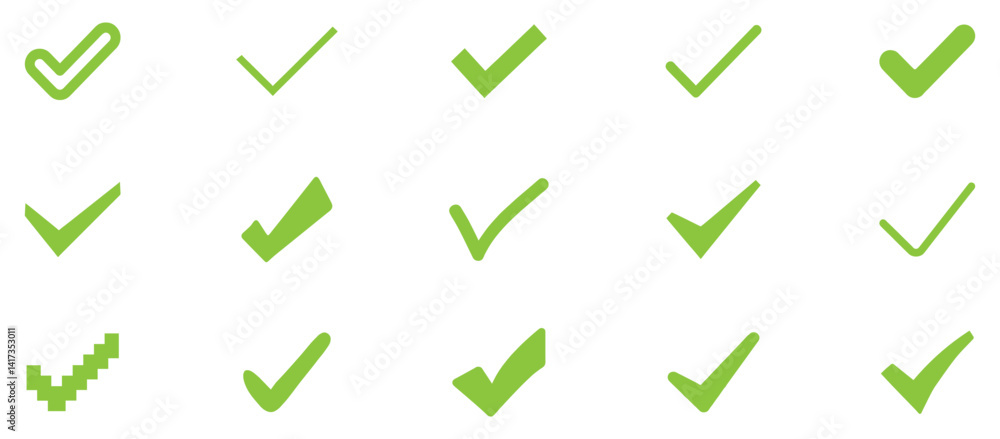 Poster check mark icon. check mark vector icon. checkmark illustration. vector symbols set ,green checkmark