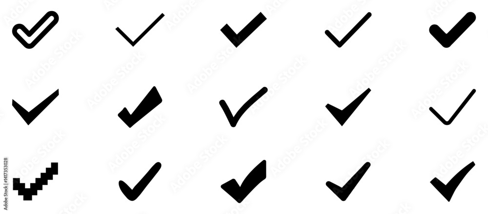 Poster check mark icon. check mark vector icon. checkmark illustration. vector symbols set ,green checkmark