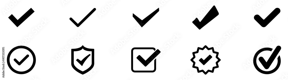 Poster check mark icon. check mark vector icon. checkmark illustration. vector symbols set ,green checkmark