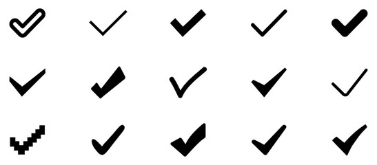 Check mark icon. Check mark vector icon. Checkmark Illustration. Vector symbols set ,green checkmark isolated on white background. Correct vote choise isolated symbol. Vector Illustration. EPS 10