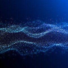 Abstract Deep Blue Underwater Scene with Swirling Light Particles