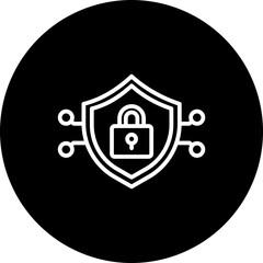 Security Vector Line Black Circle Icon Design