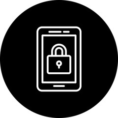 Smartphone Vector Line Black Circle Icon Design