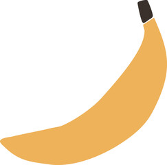Abstract Minimalist banana shape art print element.