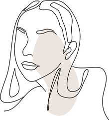 Woman Modern female portrait Social media background Woman Face Minimalist Abstract One Line Art