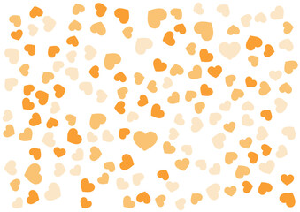 ハート柄の背景 橙系の3色 ハート